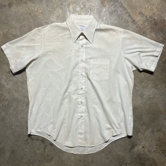 Vintage 60s Arrow Burma Yellow Short Sleeve Shirt - Picture 1 of 3